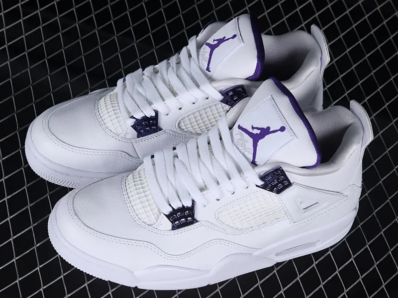 All categories Air Jordan Jordan series basketball shoes Air Jordan 4 OG version Air Jordan 4 "Court Purple" AJ4 Joe 4 white and purple full head layer CT8527-115